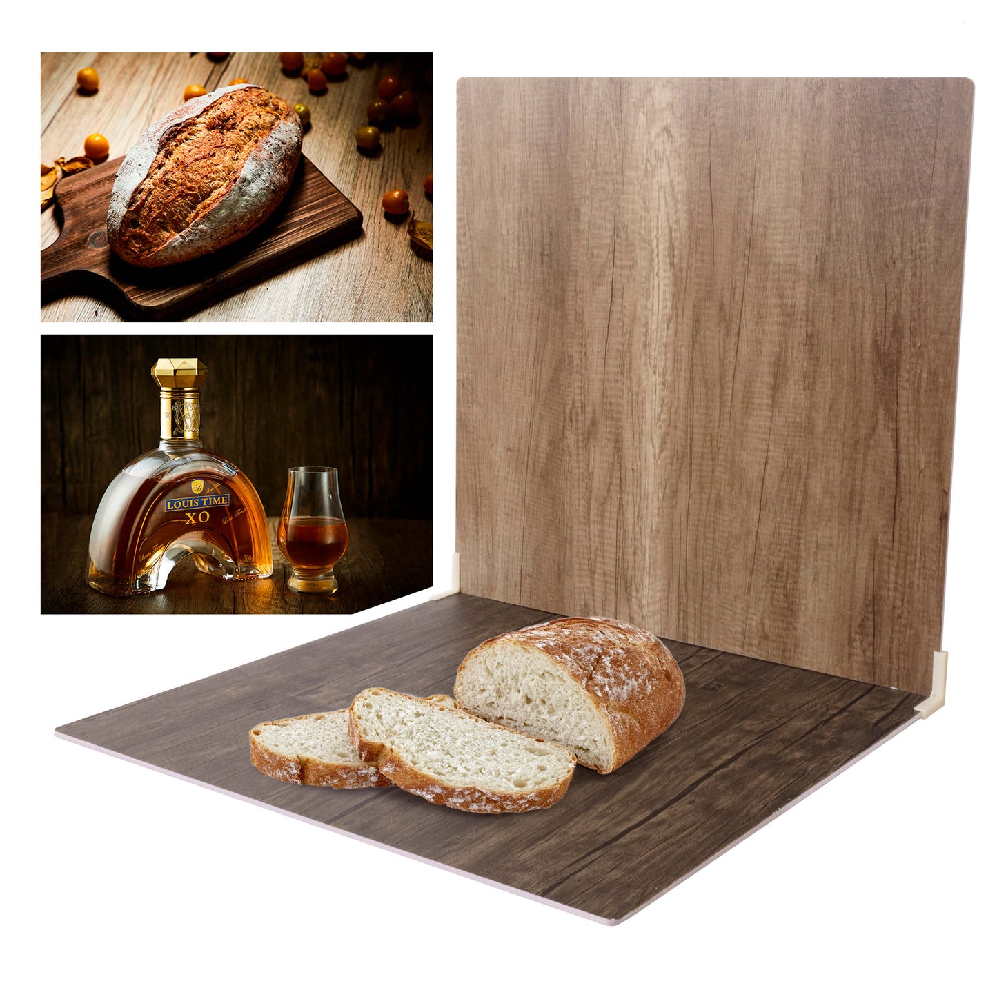 60x60cm Dark Brown Wood Product Photography Backdrop Board