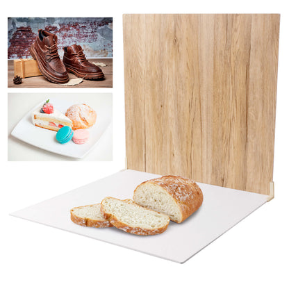 60x60cm Dark Brown Wood Flat-Lay Photo Background Board (Light Brown/ White Wood)