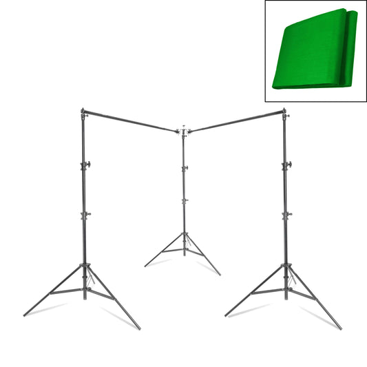 Green Muslin Cloth Photography Background & Telescopic Stand 