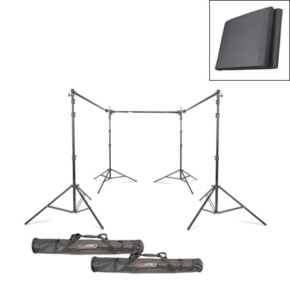 100% Grey Muslin Background Photography with Triple Stand Kit