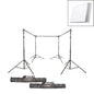 Triple Telescopic Background Stand with 3x6m White Backdrop