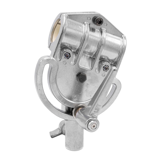 Boom Pivot Clamp Silver Bracket with Handle and Hinge for Boom Arm 