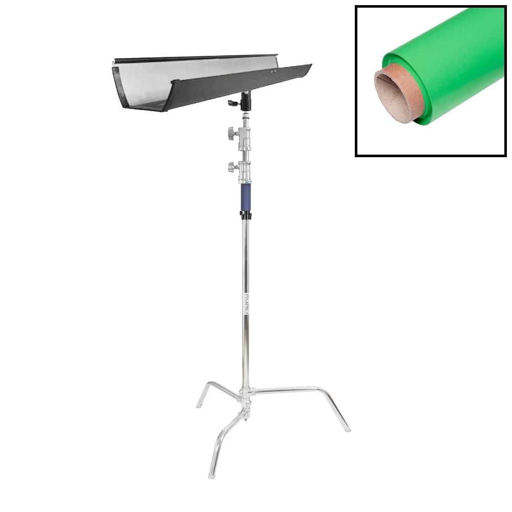 1.35x10m Paper Background with T-Bone Bracket & C-Stand (Green)