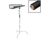 1.35x10m Seamless Paper Backdrop with T-Bone Bracket & C-Stand (Black)