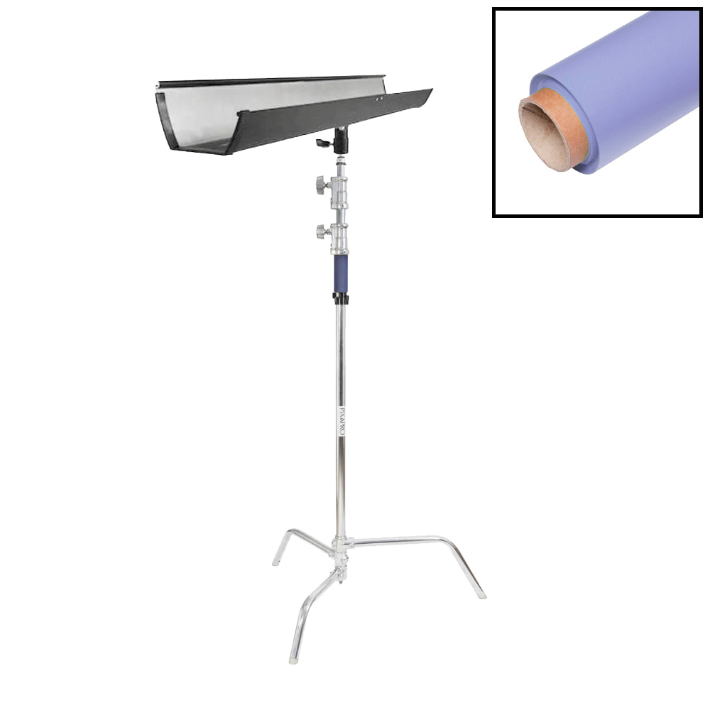 1.35x10m Paper Background with T-Bone Bracket & C-Stand ( Pastel Purple)