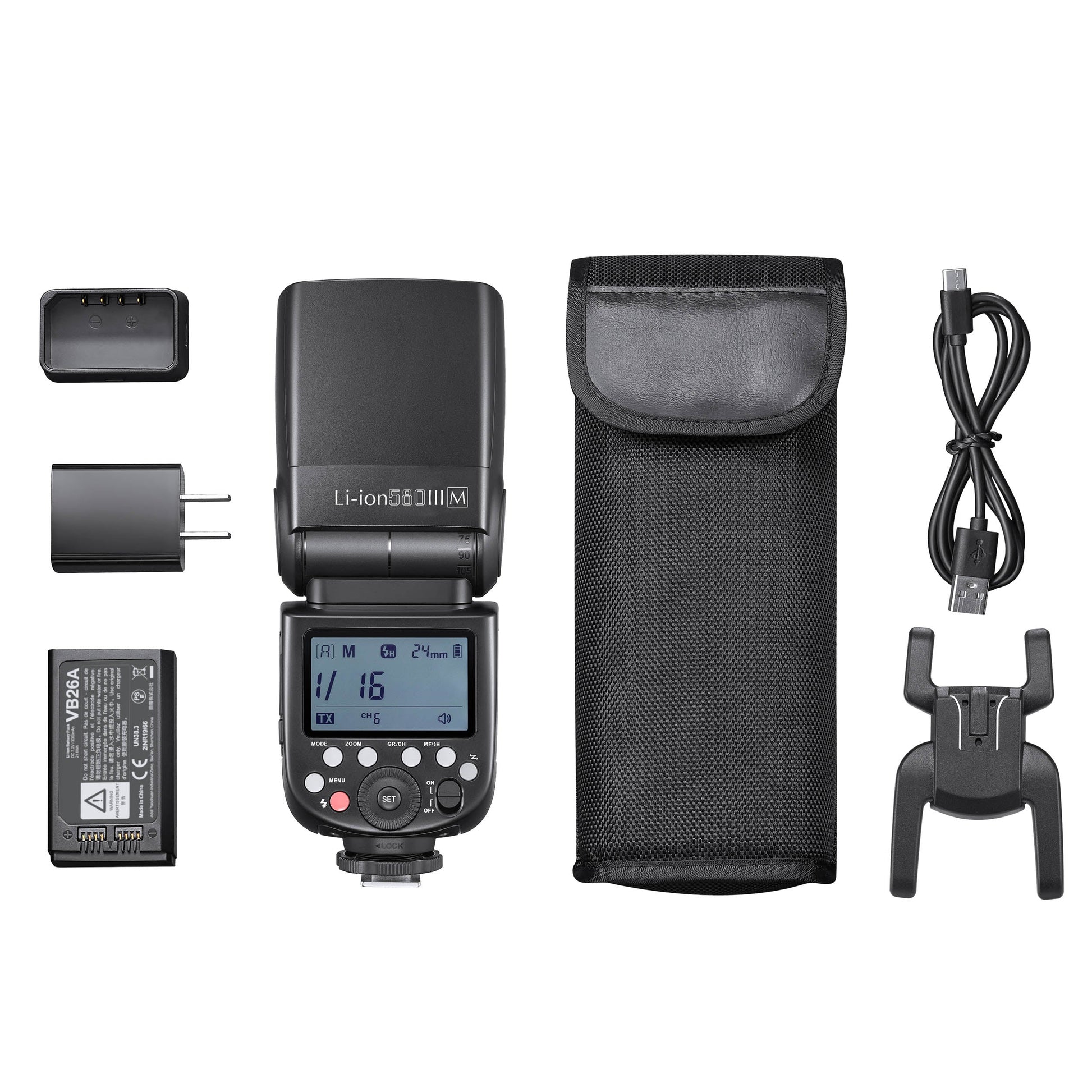 Li-ION580III (V850III) Manual Rechargeable Speedlite By Pixapro