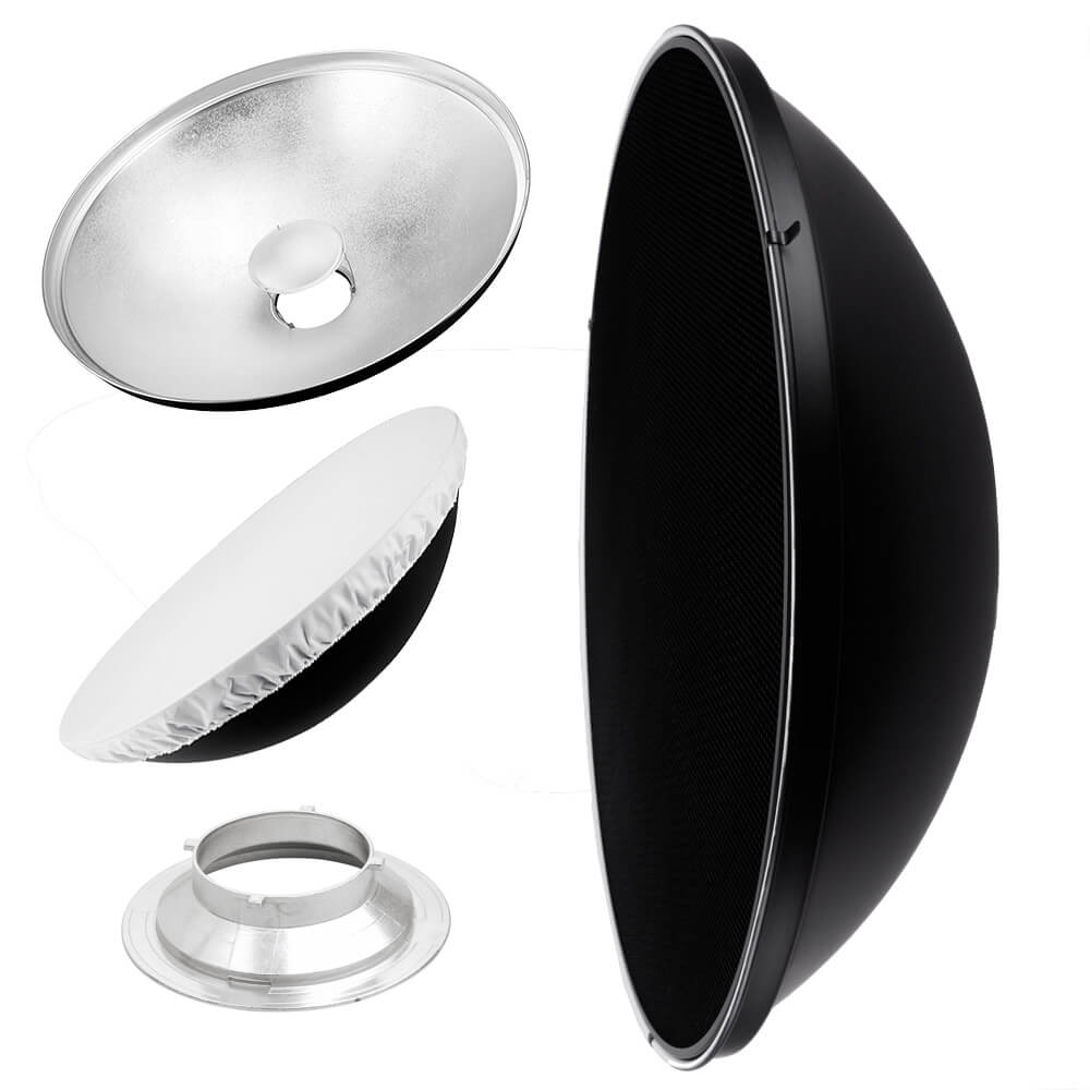27.5" Photography Beauty Dish Reflector Silver & Grid For Mutliblitz P-Type