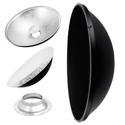 27.5" Photography Beauty Dish Reflector Silver & Grid For Mutliblitz P-Type