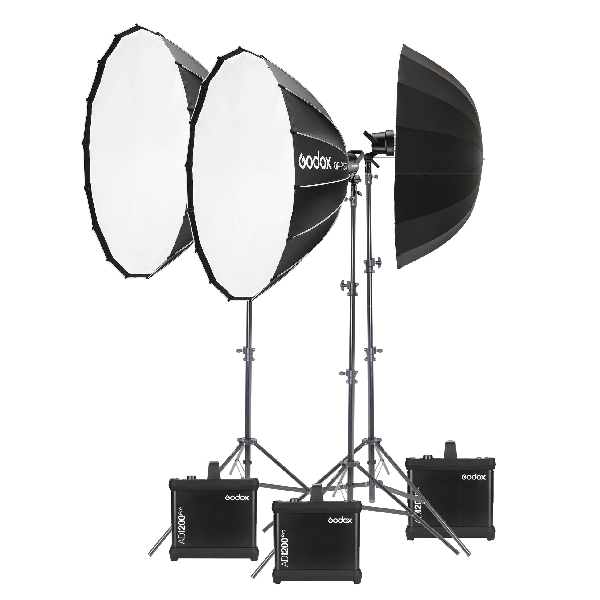 Godox AD1200Pro 1200Ws Portable Professional Flash Strobe Three Head Lighting Kit