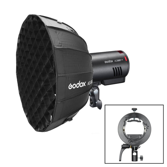 Godox AD300Pro II Portable Flash Kit with 65cm Parabolic Softbox & S2 Bracket