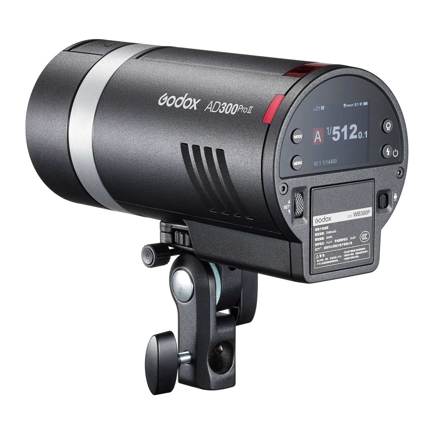 Godox AD300ProII Super-Compact 300Ws Battery Powered Outdoor and Indoor Flash Rear Angled View
