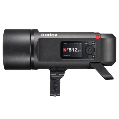 Godox AD800Pro All-in-One 800Ws Professional Outdoor Battery Flash Side view with Screen and Controls