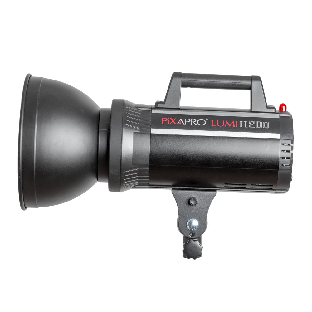 PiXAPRO
LUMI200 200Ws Award Winning Studio Flash Monolight (GS200 II) Side View