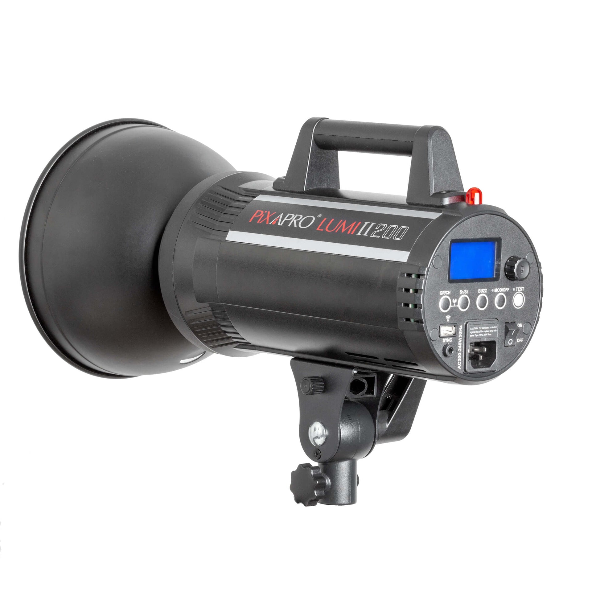 PiXAPRO
LUMI200 200Ws Award Winning Studio Flash Monolight (GS200 II) Angled Rear View