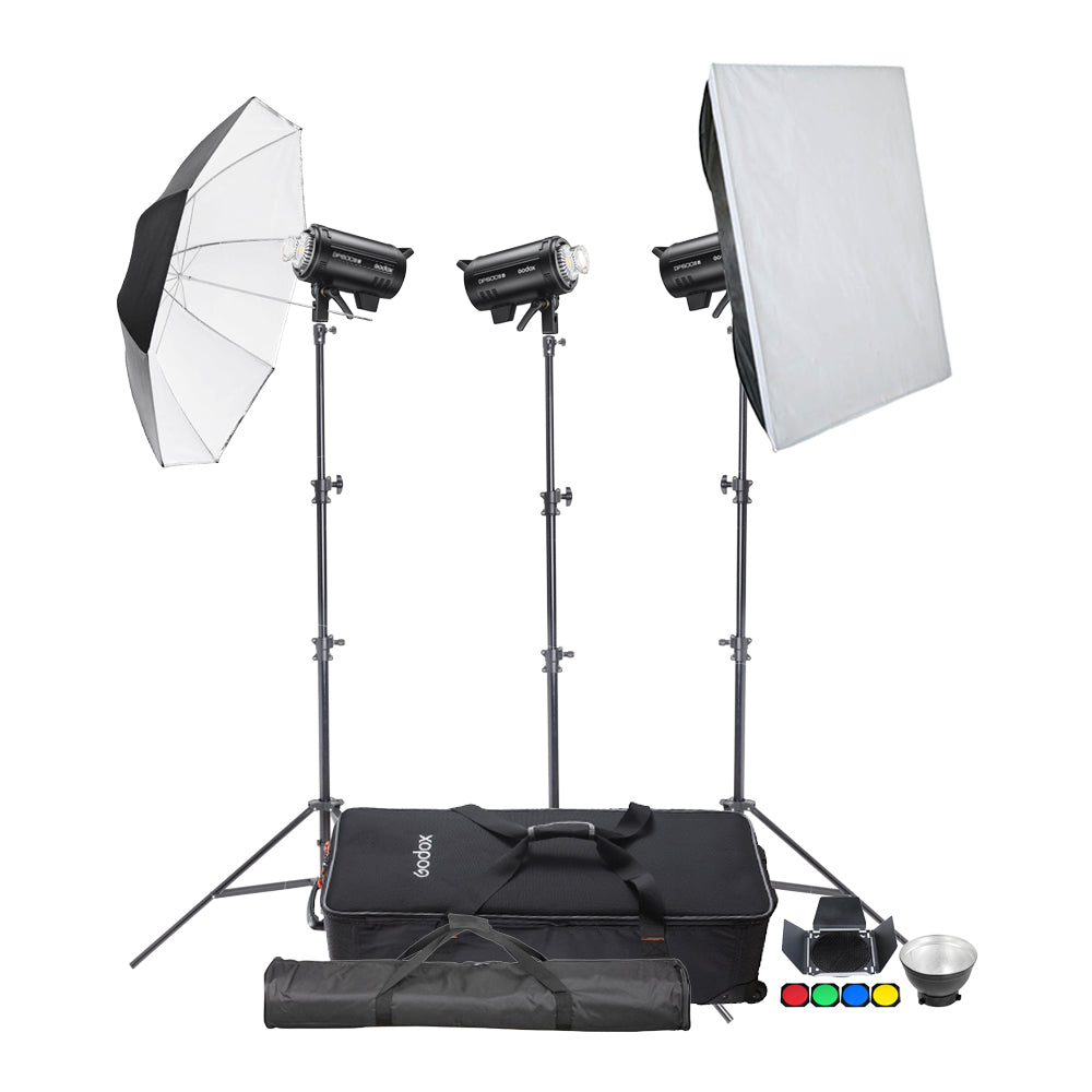 DP600IIIV Three Head Studio Flash Lighting Kit