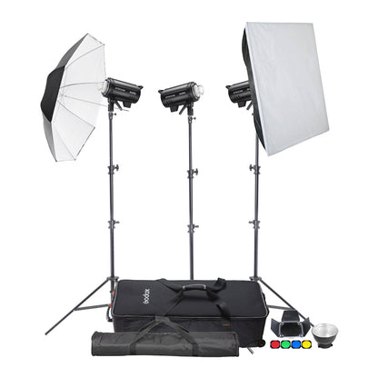 DP600IIIV Three Head Studio Flash Lighting Kit