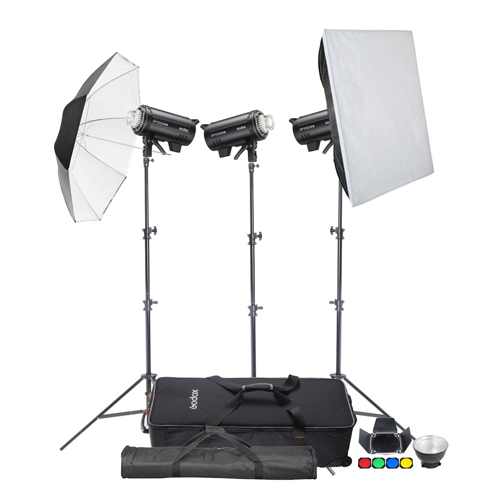 DP1000IIIV Three Head Studio Flash Lighting Kit