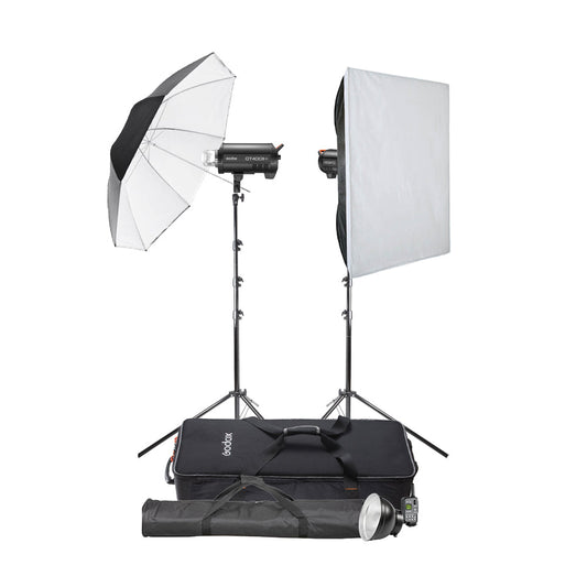 Godox QT400IIIM Twin Softbox Studio Strobe Flash Lighting Kit