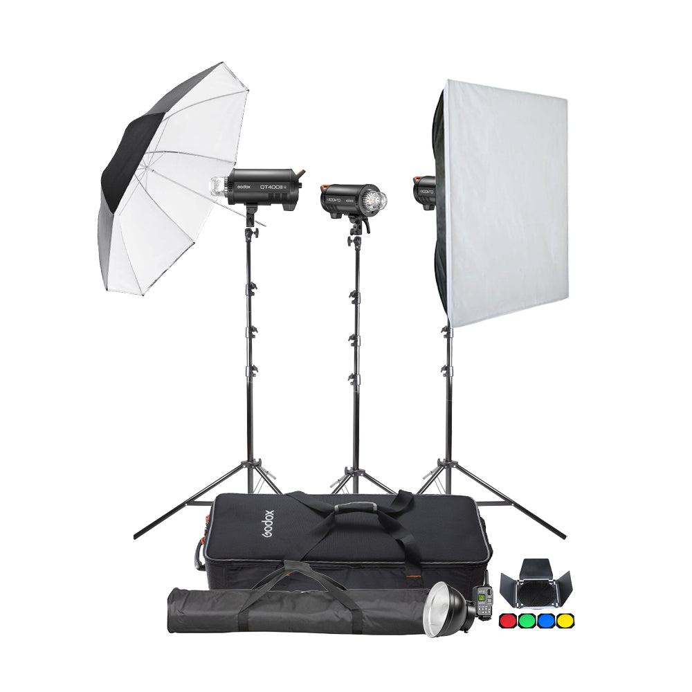 Godox QT400IIIM 3-Head High-Power Large Strobe Lighting Kit