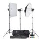 QT600IIIM Portable Triple Strobe Light Studio Photography Kit
