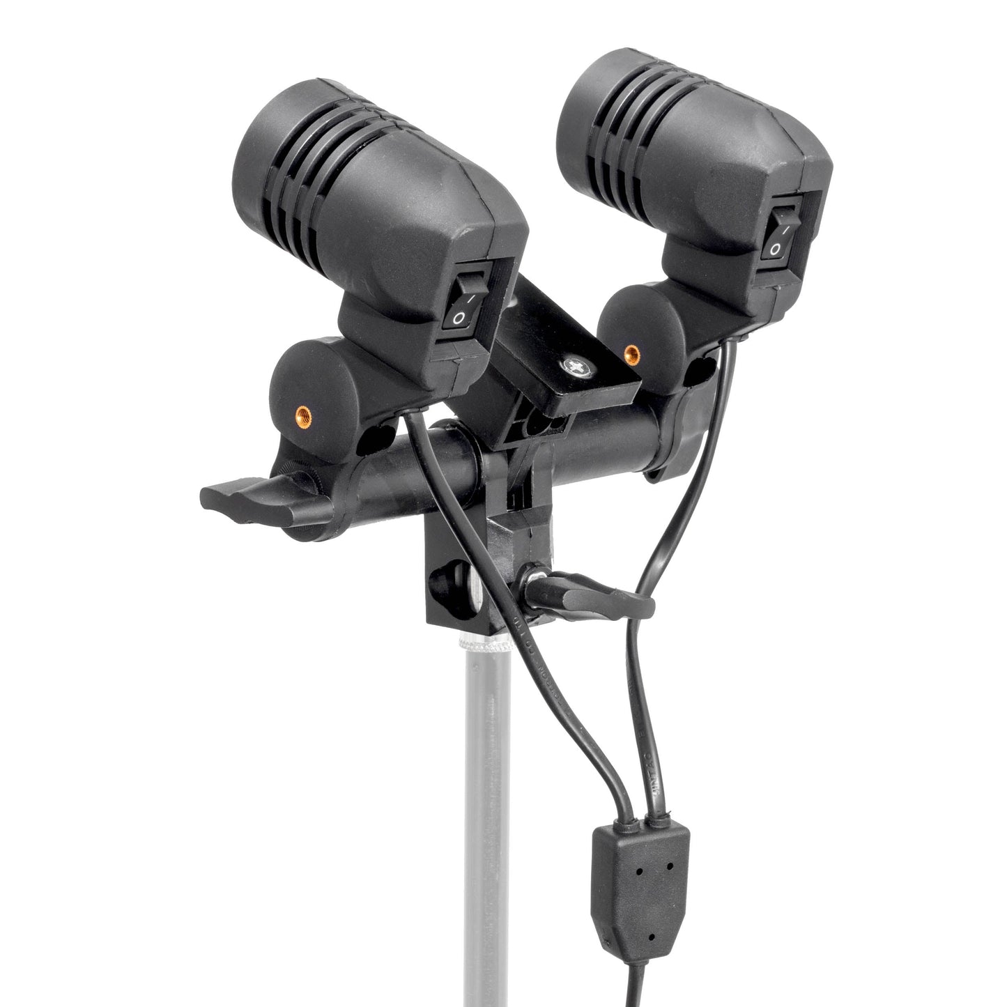 PiXAPRO DUOLiTE Twin E27 CFL Light Fixture with Umbrella slot (Three-Quarter Back View)