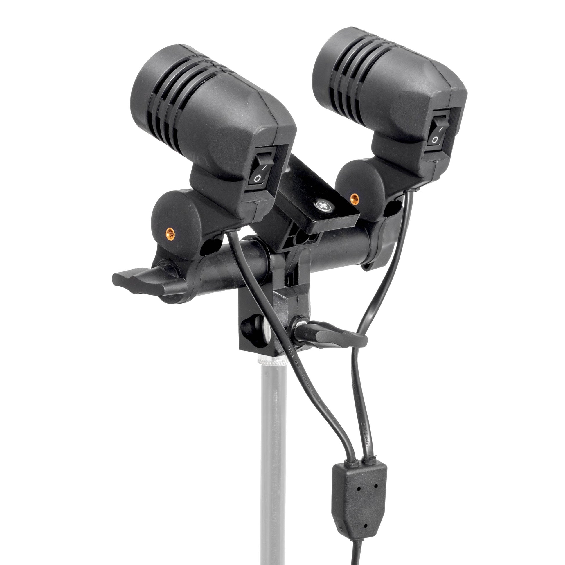PiXAPRO DUOLiTE Twin E27 CFL Light Fixture with Umbrella slot (Three-Quarter Back View)