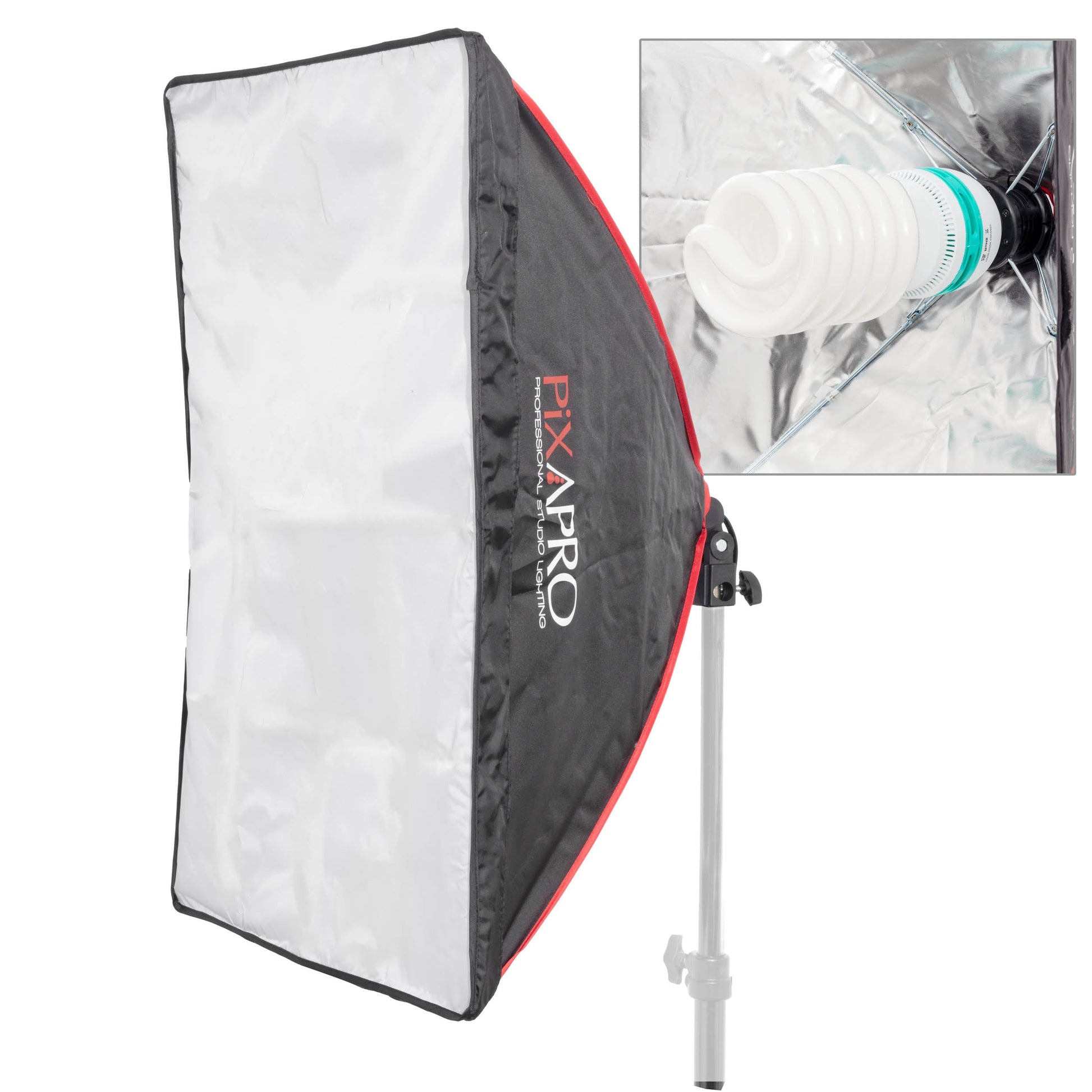 PiXAPRO Ezylite E27 Lamp Fixture with Built-in 50x70 Softbox