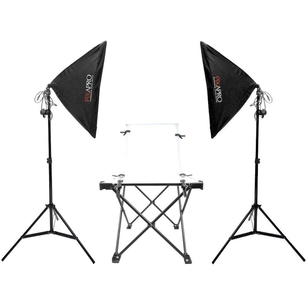 Ezylite 105W Twin Head Continuous Lighting & Product Table Studio Kit