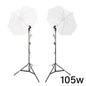 UNILiTE E27 Continuous Light with Umbrella Studio Setup Twin Kit 