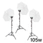 DUOLiTE E27 Continuous Lighting Studio Triple Kit with Umbrella