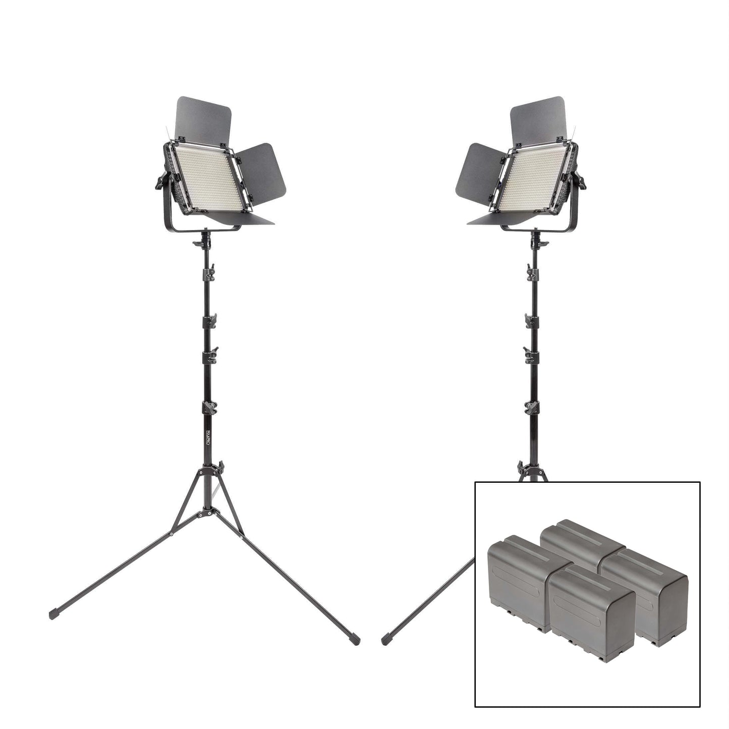 LECO500B II Bi-Colour LED Panel Light Studio Setup Two Kit
