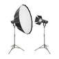 Godox SL300R RGBWW LED Studio Light with 120cm Umbrella Softbox & 8" Optical Fresnel Lens