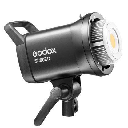 Godox SL60IID Daylight Photography Light without standard reflector thee-quarter side view