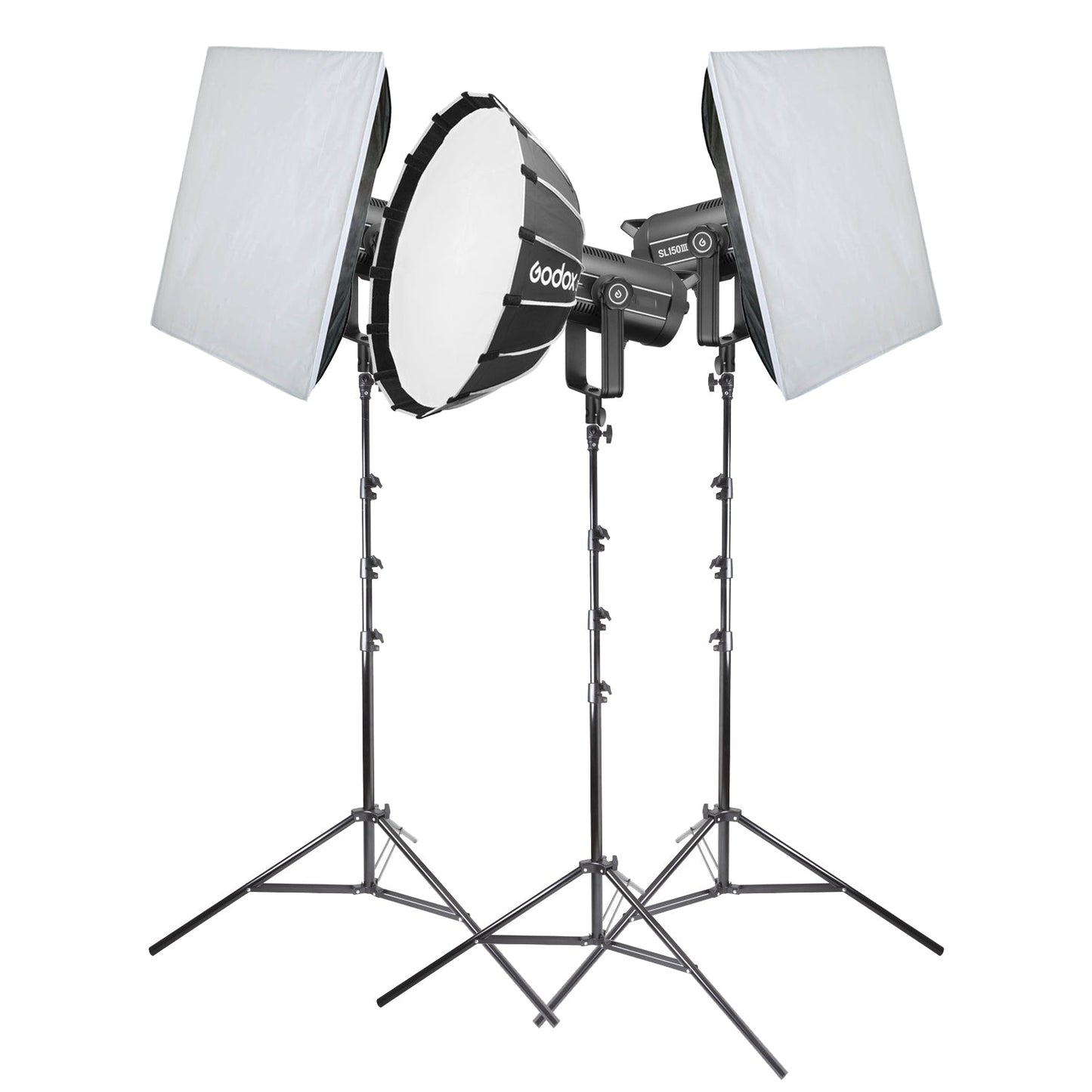 Godox SL150III Daylight Balanced LED Light Three Head Softbox Lighting Kit