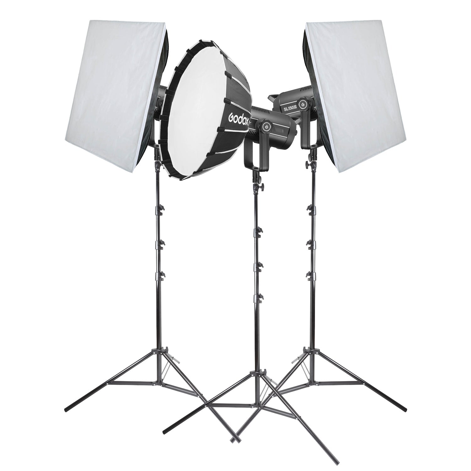 Godox SL150III Daylight Balanced LED Light Three Head Softbox Lighting Kit