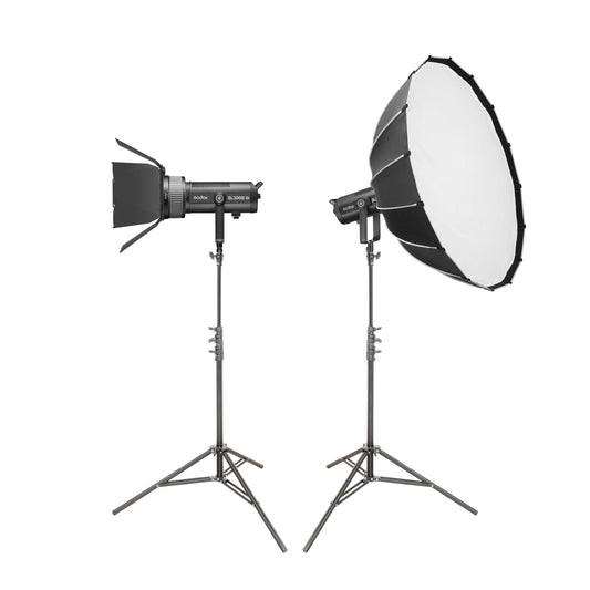 GODOX SL300IIIBI Bi-Colour LED Light Softbox and Lens Twin Kit