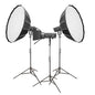 GODOX SL300IIIBI Bi-Colour LED Light Softbox and Lens Three Head Kit