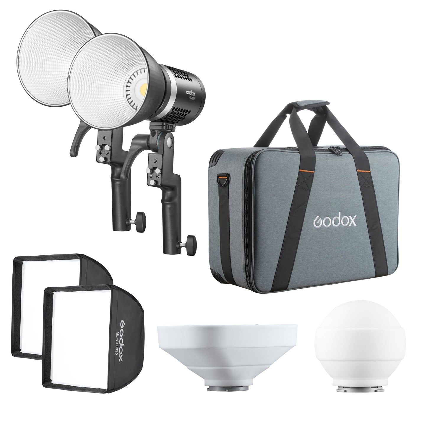 Godox ML30Bi Bi-Colour Small Portable LED Light Twin Kit 