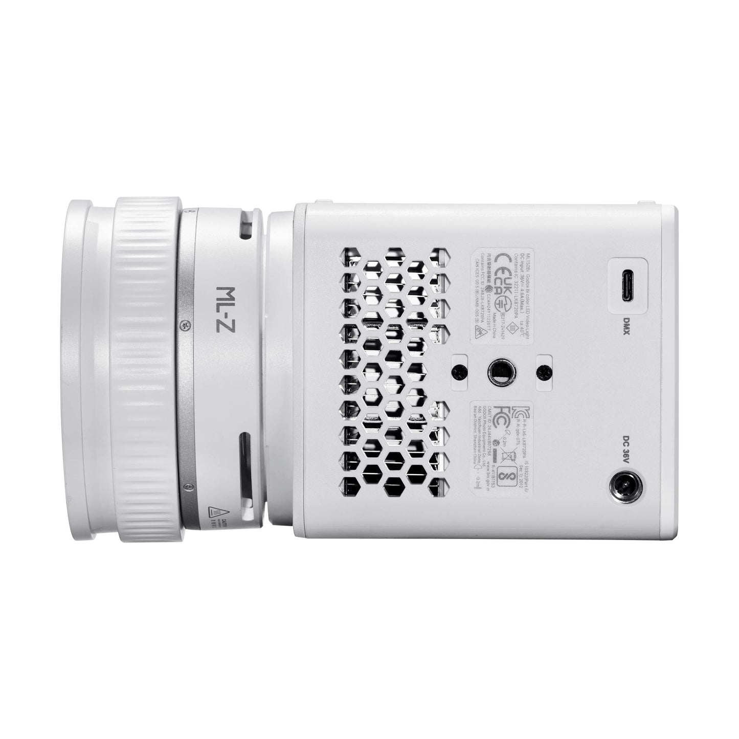 Godox ML150Bi Compact, Portable LED Video Light with ML-Z Zoom Reflector Bottom View with Screw Thread