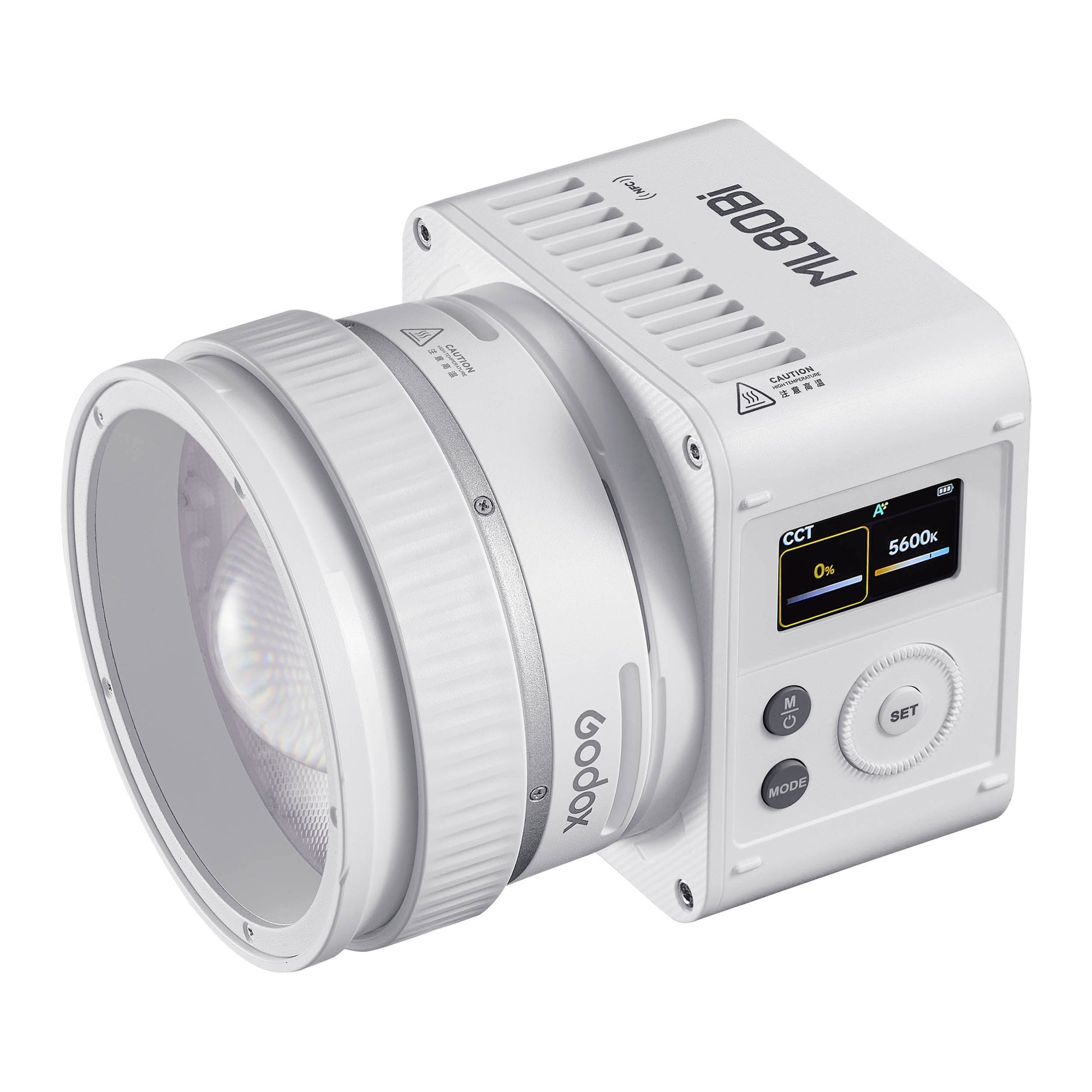 Godox ML80Bi Compact, Portable LED Video Light with ML-Z Zoom Reflector Front Angle View