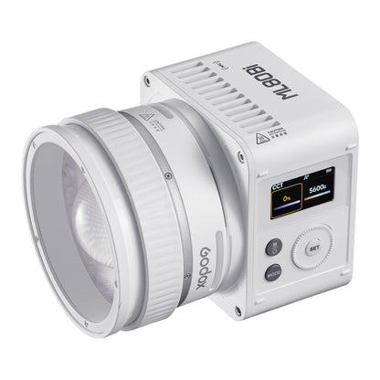 Godox ML80Bi Compact, Portable LED Video Light with ML-Z Zoom Reflector Front Angle View