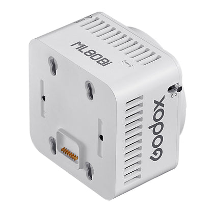 Godox ML80Bi Compact, Portable LED Video Light with ML-Z Zoom Reflector Rean Angle view without Battery Pack