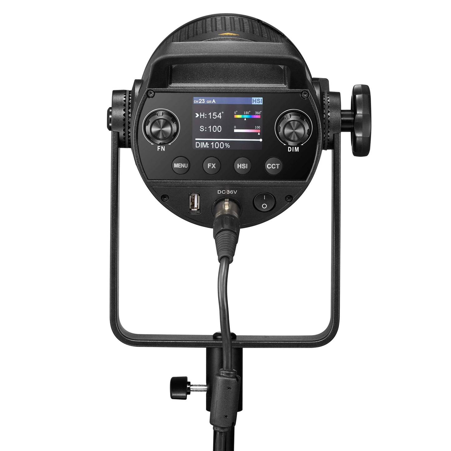Godox SZ150R 150W Ultra Zoomable Bi-Colour RGB LED Light Rear View with Controls