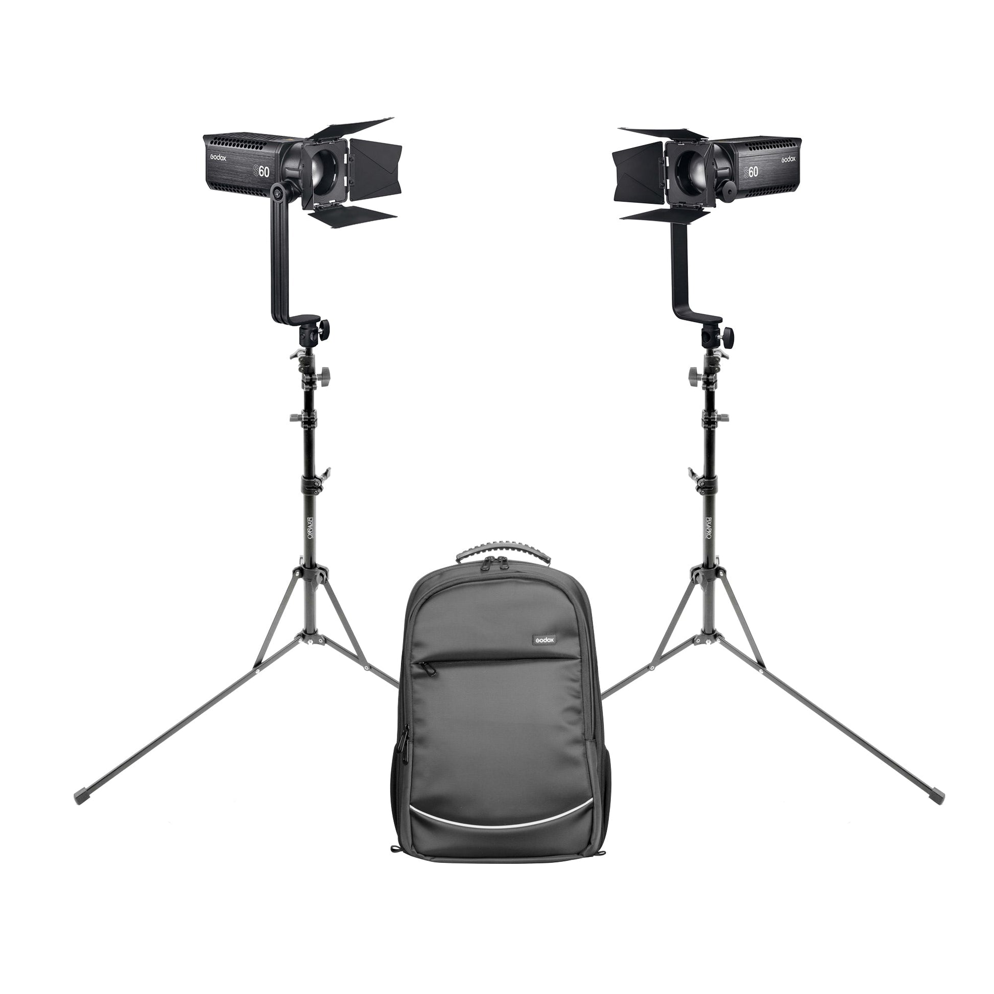 Godox S60D Dual Focusing LED Lighting Kit with Stands & Backpack