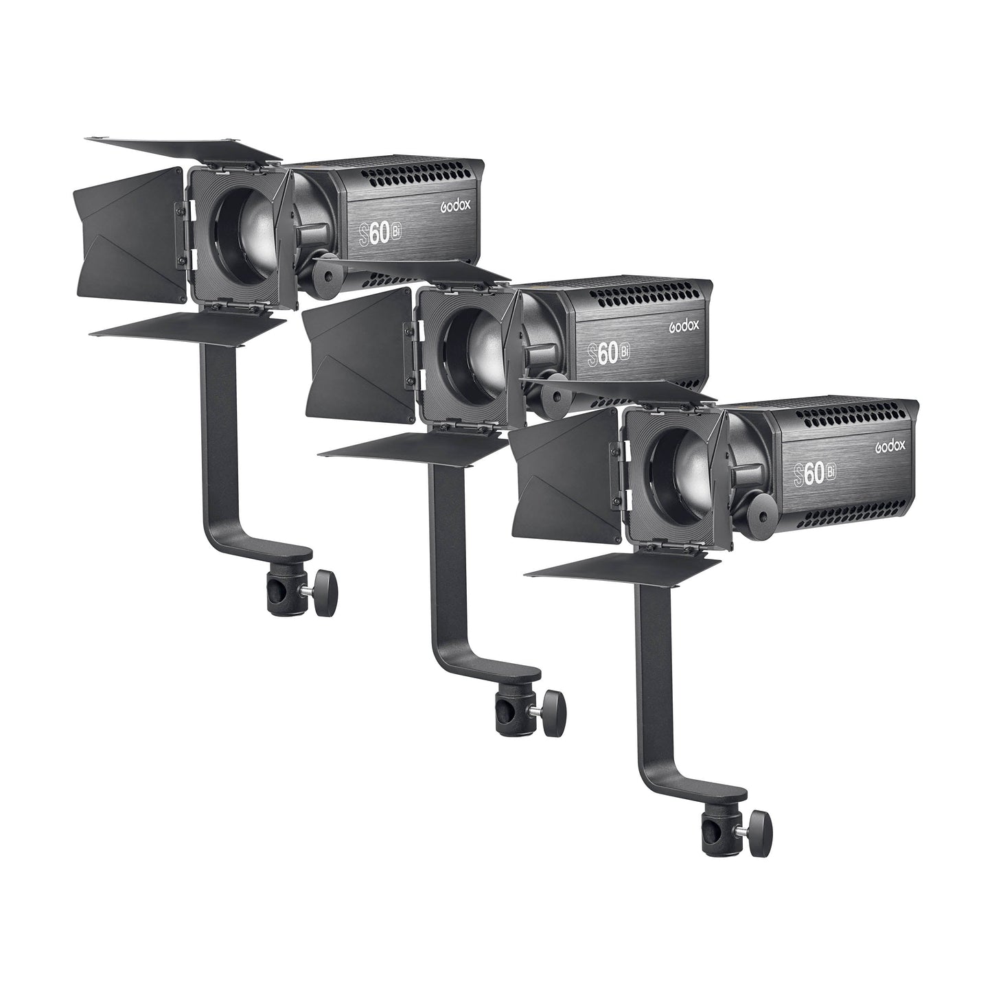 Godox S60Bi Bi-Colour Adjustable LED Focus Spotlight Triple Kit 