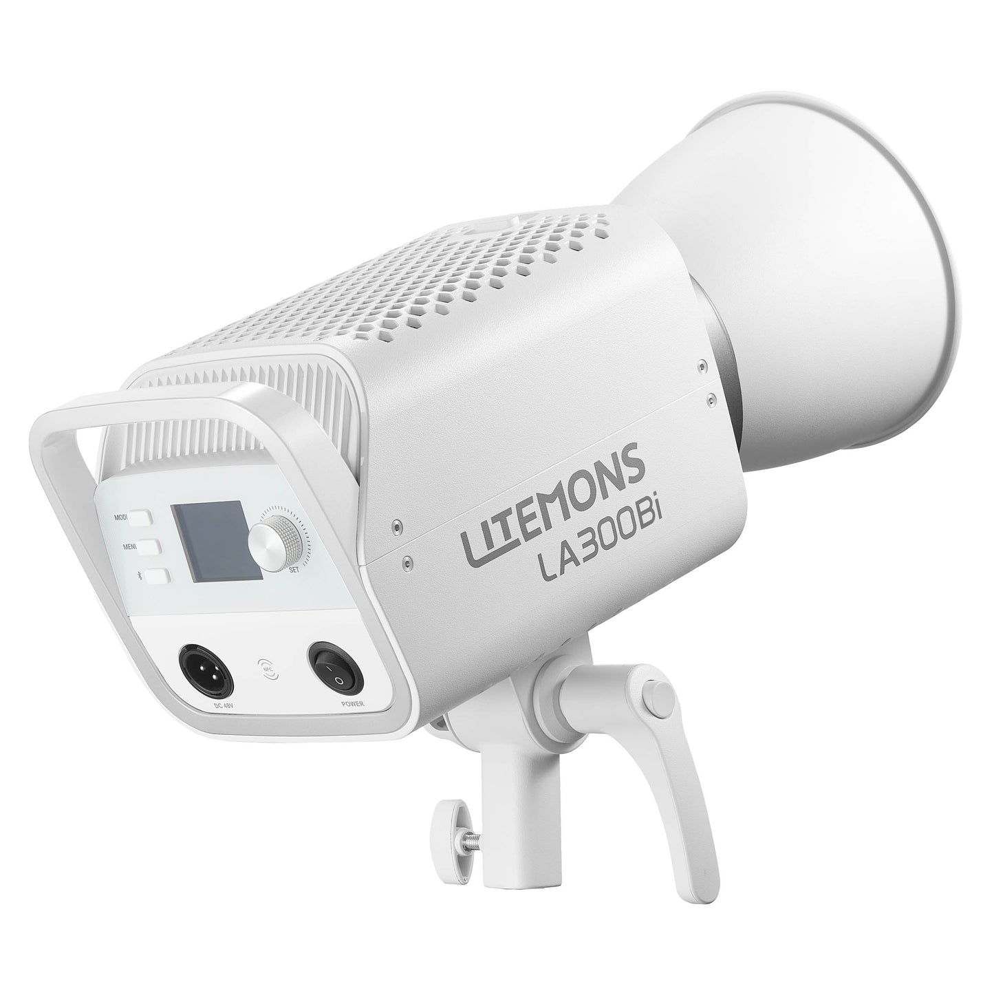 Godox LITEMONS LA300Bi Variable Colour Temperature Bi-Colour COB LED Studio Light Angled View Rear Right