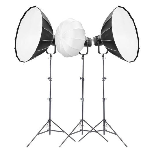 Godox LITEMONS LE600Bi Three-Head Bi-Colour Variable Colour Temperature LED Lighting Kit