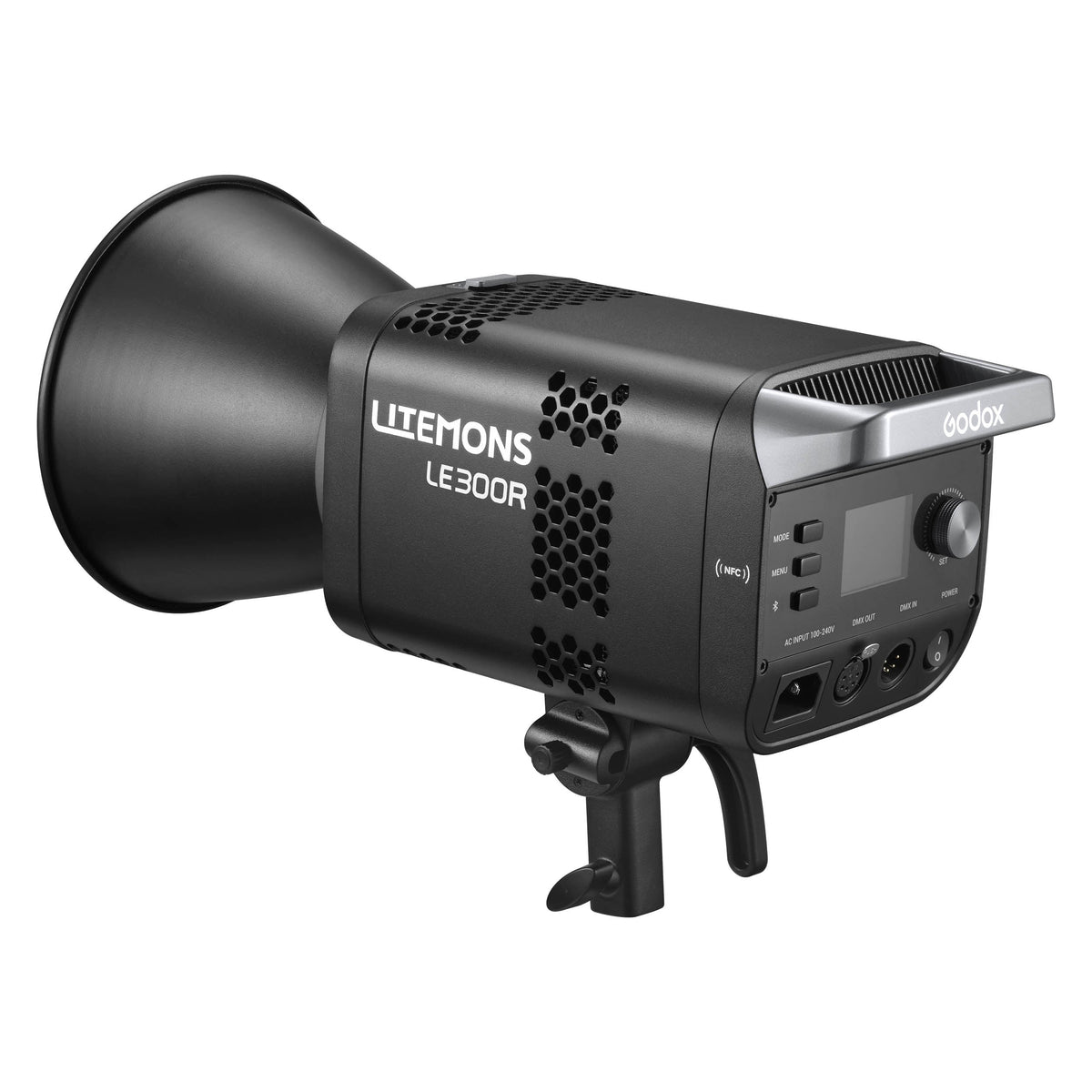 Godox LITEMONS LE300R RGB COB LED Studio Light Angled Rear View