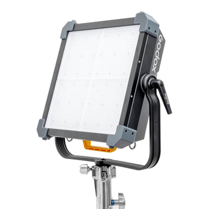 GODOX KNOWLED P600Bi Bi-Colour Hard Light LED Panel  on a combo stand
