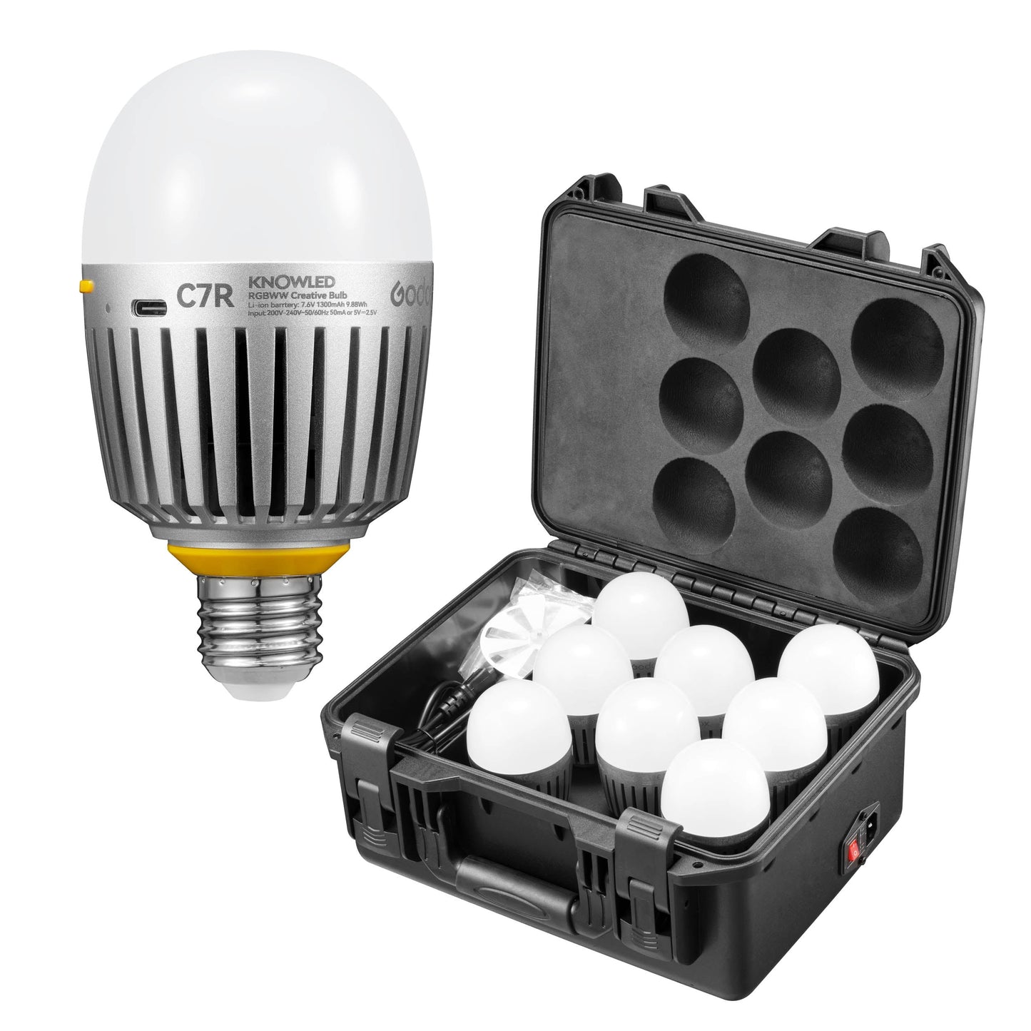 Godox KNOWLED C7R K8 RGBWW E27 LED Light Bulb Kit